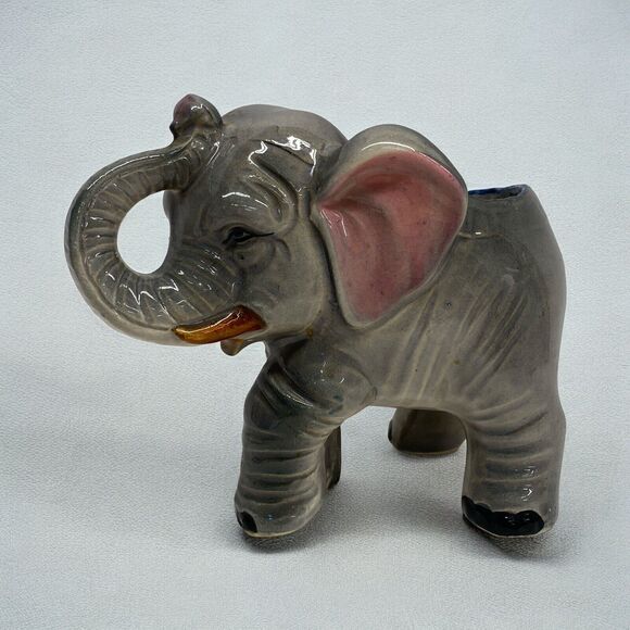 Vintage Florart Elephant Planter Hand Decorated Japan Ceramic - Picture 1 of 12